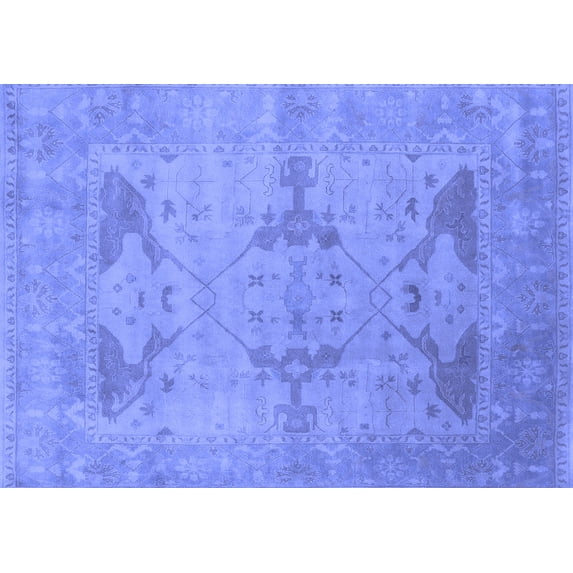Ahgly Company Indoor Rectangle Oriental Blue Industrial Area Rugs, 2' x 5'
