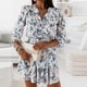thumbnail image 4 of Vestido HUOGUO, estampado casual con cuello en V a la moda para mujer, 4 of 5