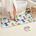 thumbnail image 4 of White Dinosaurs Clouds Leaves Pattern Bathroom Rugs Mat,Non Slip Microfiber Bathroom Rug,Rubber Backing,Soft Bathroom Mats for Bathroom Floor,Tub and Shower,60x24in(150x60cm), 4 of 5