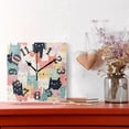 thumbnail image 2 of Full Of Cats Wall Clock Square Silent Non Ticking Battery Operated Clock for Home Bathroom Kitchen Bedroom Living Room, 2 of 8