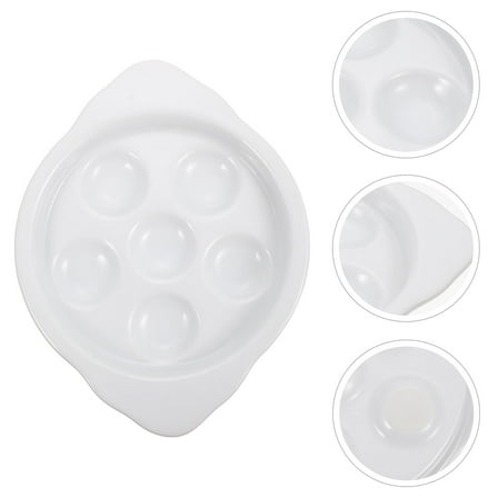 GOOHOCHY Snail Baking Dish Ceramic 1Pc 7 Inch Diameter White Baking Pan for Home Users