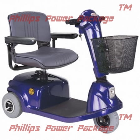 CTM - HS-320 - Mid-Range Travel Scooter - 3-Wheel - Blue - PHILLIPS POWER PACKAGE TM - $500 VALUE