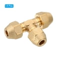 thumbnail image 3 of Uxcell 1/4" x 1/4" x 1/4" Brass Pipe Fitting, 4 Pack Pipe Adapter Connector with Nut, 3 of 5