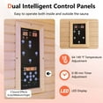 thumbnail image 4 of Costway 2 People Far Infrared Wooden Sauna Room with Bluetooth Speakers 4 Light Strips Free Red Light Therapy, 4 of 10