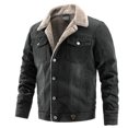thumbnail image 1 of Chaqueta vaquera gruesa de terciopelo AIOPESON Plus para hombre, chaqueta vaquera de algodón con solapa informal para hombre, chaquetas y abrigos cálidos de invierno con cuello de piel para hombre AIOPESON Cotton, polyester, viscose denim jacket, 1 of 6