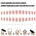 thumbnail image 2 of Press on Nails Omber Short Almond Fake Nails French Tip Glossy False Nails Stick Glues on Nails Artificial Fingernails, 2 of 8