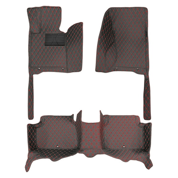 Tuqiang Automotive Floor Mats & Cargo Liners for Acura TLX UB5/UB6/UB7 2021–Present PU Leather Auto Liners All Weather Protection Automotive Interior Accessories Red-Black