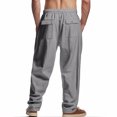 thumbnail image 5 of Akiihool Stretch Dress Pants Men Mens Drawstring Pants Elastic Waist Casual Jogger Pants Grey,XL, 5 of 6