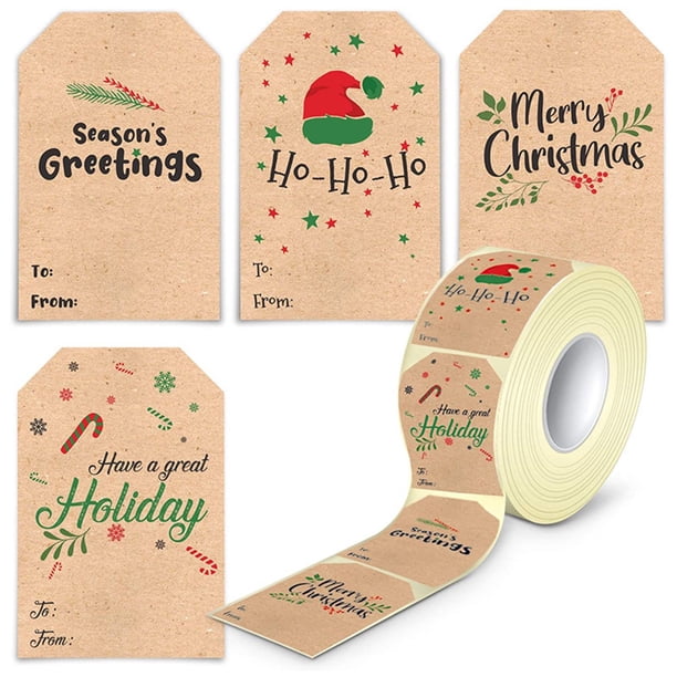 Pegatinas Navideñas Xihbxyly 4 Modelos En Diseño Rectangular Etiquetas para Regalos