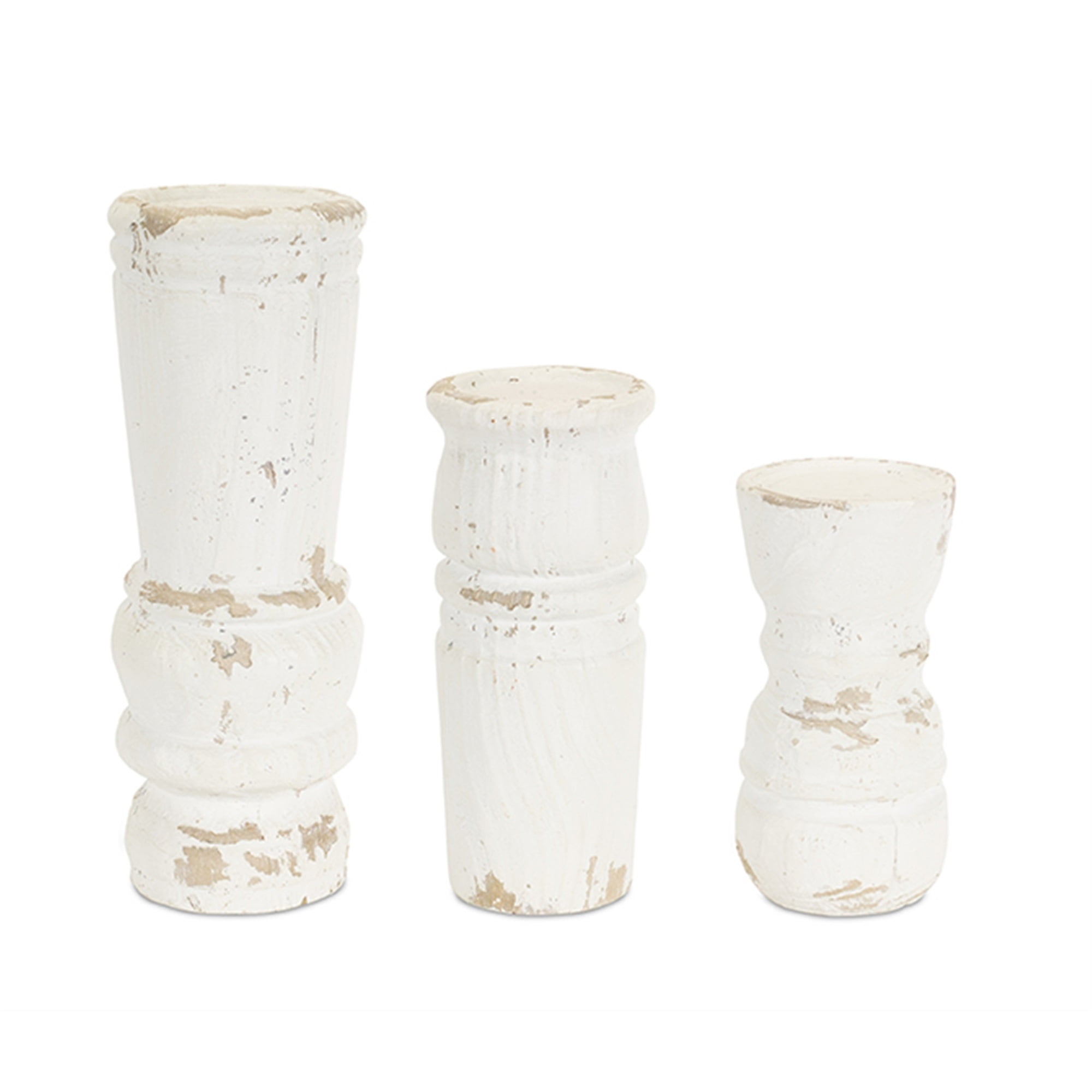 Candle Holder (Set of 3) 10.5"H, 11.5"H, 15"H Resin