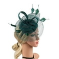 thumbnail image 5 of Ukumplol Women's Fascinators Kentucky Derby Hats for Women Tea Party Hats for Women 2023 Fascinator Hat Flower Feather Mesh Tea Party Hairband for Women Fascinators Hats for Women Army Green One Size, 5 of 7