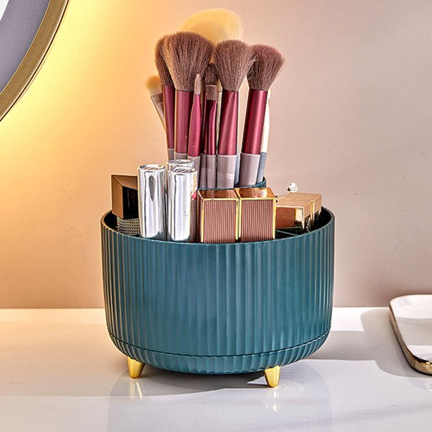 Soporte Para Brochas De Maquillaje Soporte giratorio para brochas de maquillaje, compartimento para pintalabios, soporte para cejas (verde) Sywqhk Libre de BPA