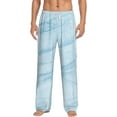 thumbnail image 2 of Kdxio Light Blue Marble Print Men's Sleep Pajama Pant Lounge Pants with Pockets, 2 of 8