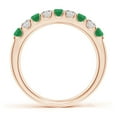 thumbnail image 2 of ANGARA Natural Shared Prong Emerald and Diamond Half Eternity Ring in 14K Rose Gold for Women (Size-2.5mm) | May Birthstone, Birthday, Anniversary, Jewelry Gift for Women | Natural Emerald Ring, 2 of 9