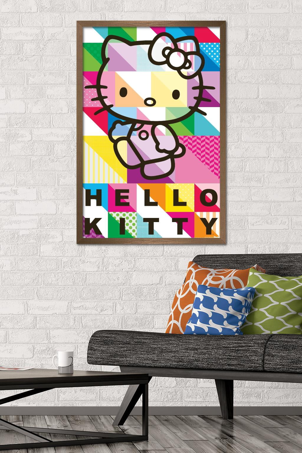 Hello Kitty - Patterns Wall Poster, 22.375" x 34", Framed