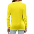 thumbnail image 3 of Hearthz Oversized Long Sleeve Shirts for Women Fall V Neck Jersey Shirts for Women Henley Button Down Work Blouses for Women, 3 of 4