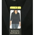 thumbnail image 3 of Banana Republic Women's V-Neck 3/4 Sleeve Blouse Top,( Black/Large), 3 of 3