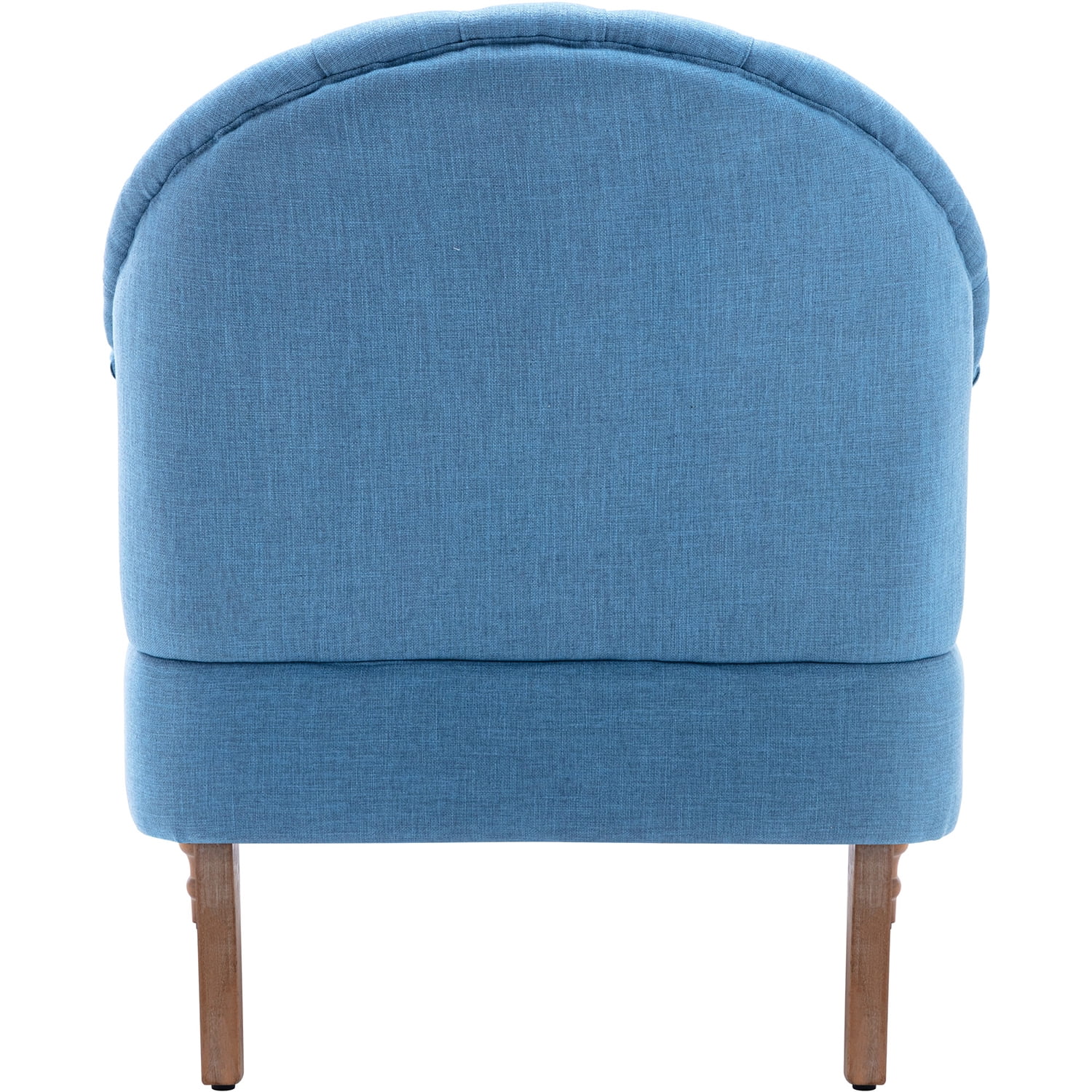 Kadyn Arm Chair for Bedroom, Mid Century Accent Chair with Linen Fabric and Ottoman, Button-Tufted Upholstered Chair Set, Blue