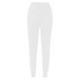 thumbnail image 3 of Sngxgn Women Pants Casual Straight Leg Comfy Drawstring Lounge Running Long Active(White,XL), 3 of 8