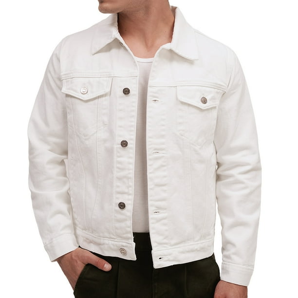 Mezclilla Camisa Vaquera Para Hombre Blanca Combinar Pantalon