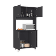 thumbnail image 2 of Dtwnek Kitchen Pantry Cabinet with Open Shelf and Inner Shelf, Black, 2 of 7