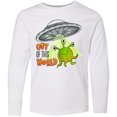 thumbnail image 3 of Inktastic Out of this World- cute green alien UFO Long Sleeve Youth T-Shirt, 3 of 5