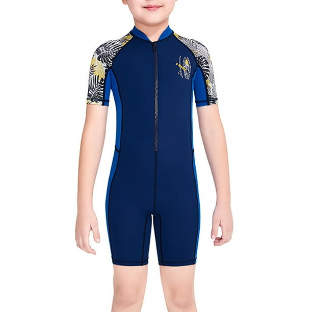 Buceo vela nino traje de bano chico shorty traje de bano ninos traje de bano UV Proteccion de Usuits Snorkel Snorkel Mojado traje para nadar buceo surfear azul marino s Vogacara OD003668 09