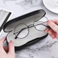 thumbnail image 3 of Estuche doble para gafas, estuche para lentes de contacto con espejo y pinzas, 2 en 1, portátil, de doble cara, color negro, 3 of 5
