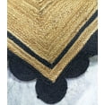 thumbnail image 4 of Indian Handmade Braided Natural Pure Jute with Black Scalloped Design Area Rugs Size 2 x 2 Square Feet ( 60 cm x 60 cm ), 4 of 4