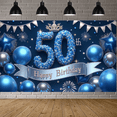 thumbnail image 7 of Decorative Design Happy Birthday Banner Colorful Theme 50th Birthday Party Milestone Celebration Balloon Decoration Festive Background for Birthday Party Indoor Decoration Photo Shoot, 7 of 7