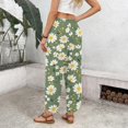 thumbnail image 5 of Wide Leg Pants Woman Flowy Palazzo Drawstring Elastic Waist Trousers with Pockets Casual Lounge, L, 5 of 5