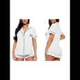 thumbnail image 3 of Conjuntos de Pijama para Mujer, Pijamas Suaves de Corta con Botones, Conjuntos de Pijama de Verano L, 3 of 10