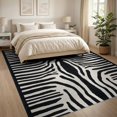 thumbnail image 3 of ODIKA Zebra Print Striped Inspired Geometric Bold Motif Centered Diagonal for Dining Room, Large Office, Lounge, Non-Slip Chair-Friendly, 3 of 7