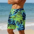 thumbnail image 4 of Yertdoel Swim Trunks Men Summer Tropical Printed Quick Dry Loose Fit Drawstring Elastic Waist Swim Shorts Lightweight Casual Comfy Board Beach Shorts with Pockets, 4 of 6