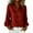 Red, variant on Trendy Shiny V-Neck Blouse Tops for Women Women's Solid Color Hot Stamping Party Long Sleeved V-neck Lace Collar Top