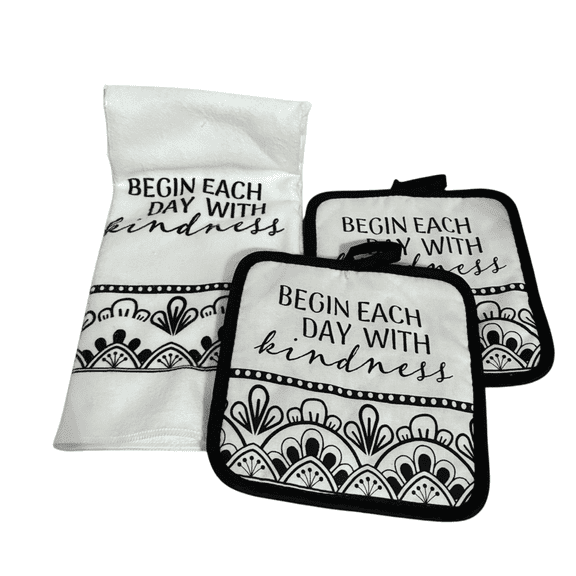 Kitchen Towel and Pot Holder Set, 3 Piece Kitchen Linen Set