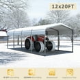 thumbnail image 5 of VEIKOUS 12' x 20' Outdoor Metal Carport, Heavy Duty Steel Carport Canopy for Backyard, Patio, Light Beige, 5 of 19