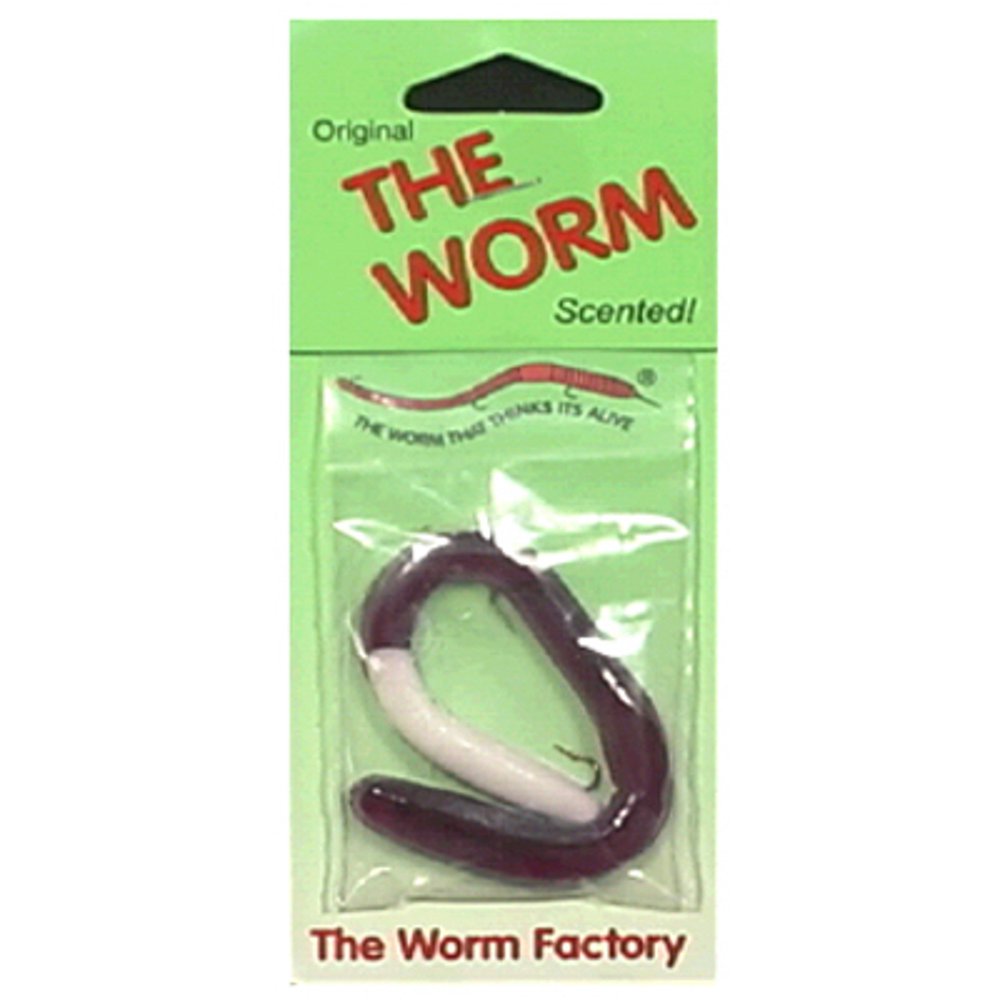 The Worm Factory 6" Purple/White PreRigged Worm, Soft Baits Walmart