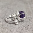 thumbnail image 4 of Natural Amethyst Ring, Raw Amethyst Gemstone Ring, Feb Birthstone, Designer, 925 Sterling Silver, Womens Ring, Christmas, Thanksgiving, Handmade, Statement Jewelry, Rough Adjustable Jewelry, 4 of 6