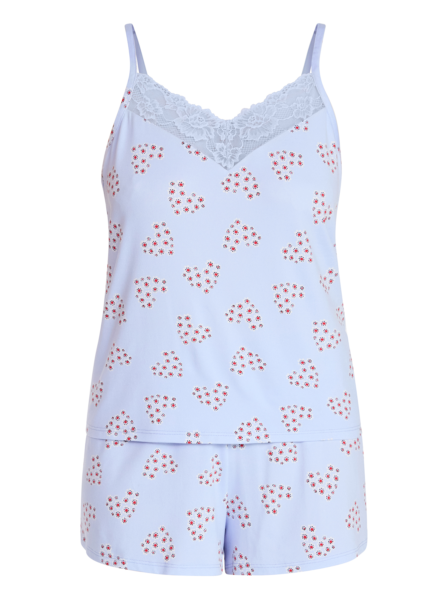 Joyspun Women’s Dreamy Soft Collection Lace Trim Knit Cami and Shorts Set, Sizes XS-3X