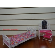 Gloria Beauty Bedroom Play Set , 11.5" Barbie Doll size doll house furniture set