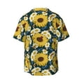 thumbnail image 5 of Salouo Sunflowers Pattern Cuban Collar Shirts for Men Button-Down Shirt Men's Short Sleeve Shirts Hawaiian Shirts Casual Shirts -Medium, 5 of 6