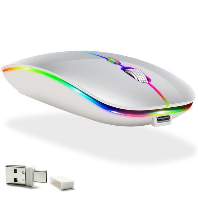 Ratón Bluetooth KLO LED recargable para MacBook Silver