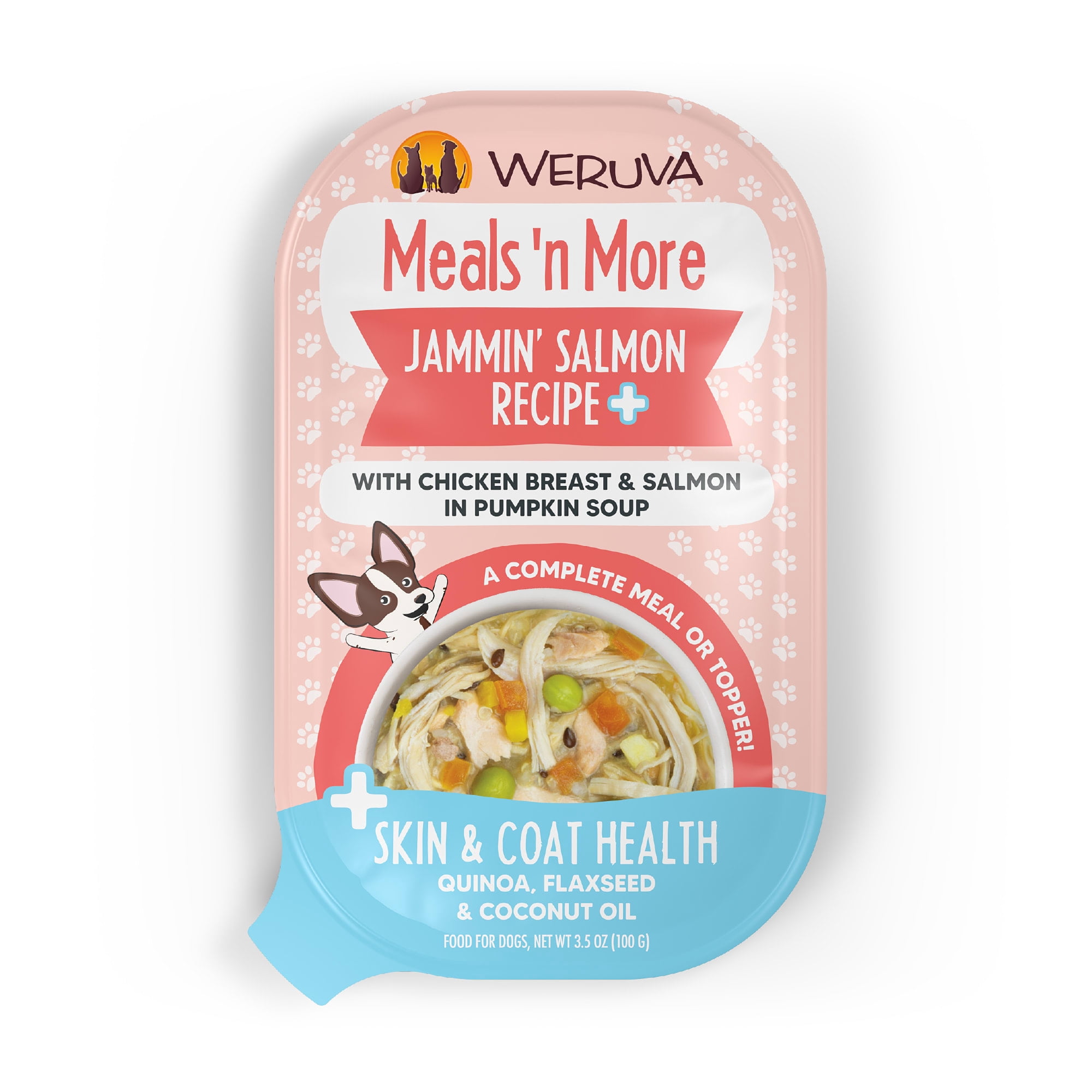 Weruva Meals 'n More Jammin' Salmon with Chicken Breast & Salmon in Pumpkin Soup Wet Dog Food, 3.5 oz., Case of 12