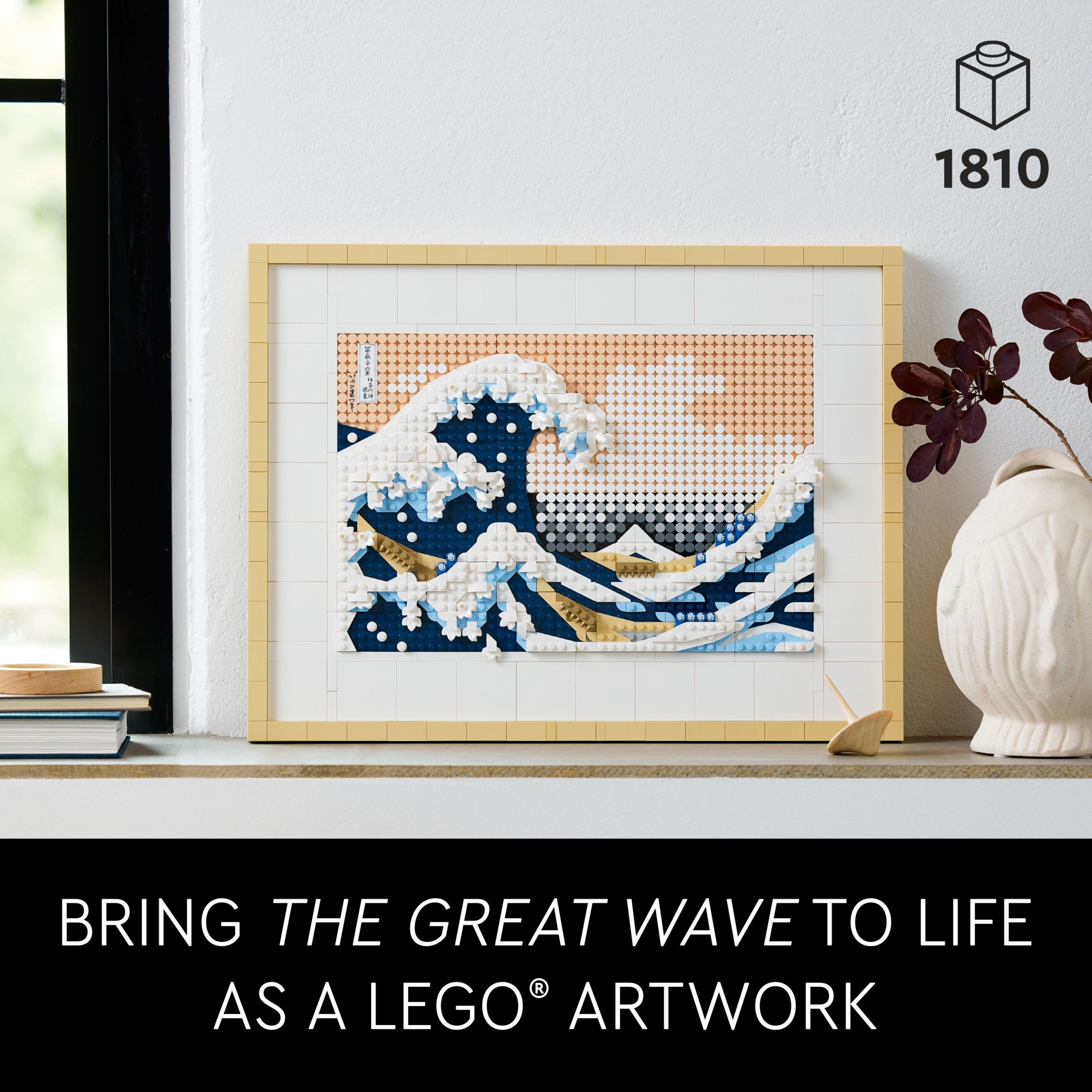 LEGO Art La Gran Ola de Hokusai Marco de Arte Japonés de Pared Set de Construcción - Decoración de Pared 3D Única para Hogar, Habitación u Oficina - Manualidades para Adultos, Mayores de 18 Años - Regalo para el Día de la Madre - 31208 3