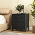 thumbnail image 3 of Topbuy 3-Drawer Modern Nightstand Bedside Table Wooden End Table Black, 3 of 9