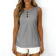 thumbnail image 3 of BUIGTTKLOP Tank Tops for Women Striped Sleeveless Shirts Round Neck Loose Fitted Going out Tops, 3 of 5