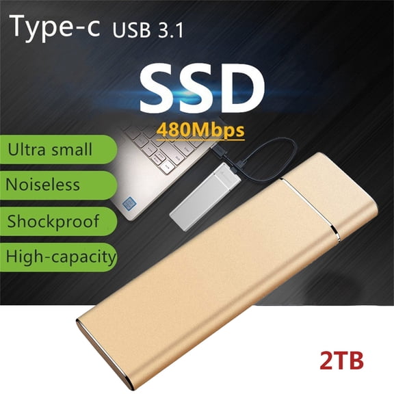 MIARHB Best Gift！Upgrade M.2Ssd Mobile Solid State Drive Gold 2Tbd
