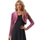 thumbnail image 1 of Bolero Elegante de Terciopelo para Mujer Bolero Crop Cardigan para Cóctel Chaqueta Corta Violeta XL, 1 of 6