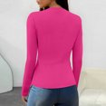 thumbnail image 4 of BUIGTTKLOP Going out Tops for Women Long Sleeve Shirts Crewneck Sretchy Undershirts Slim Fitted Tight Tees, 4 of 6